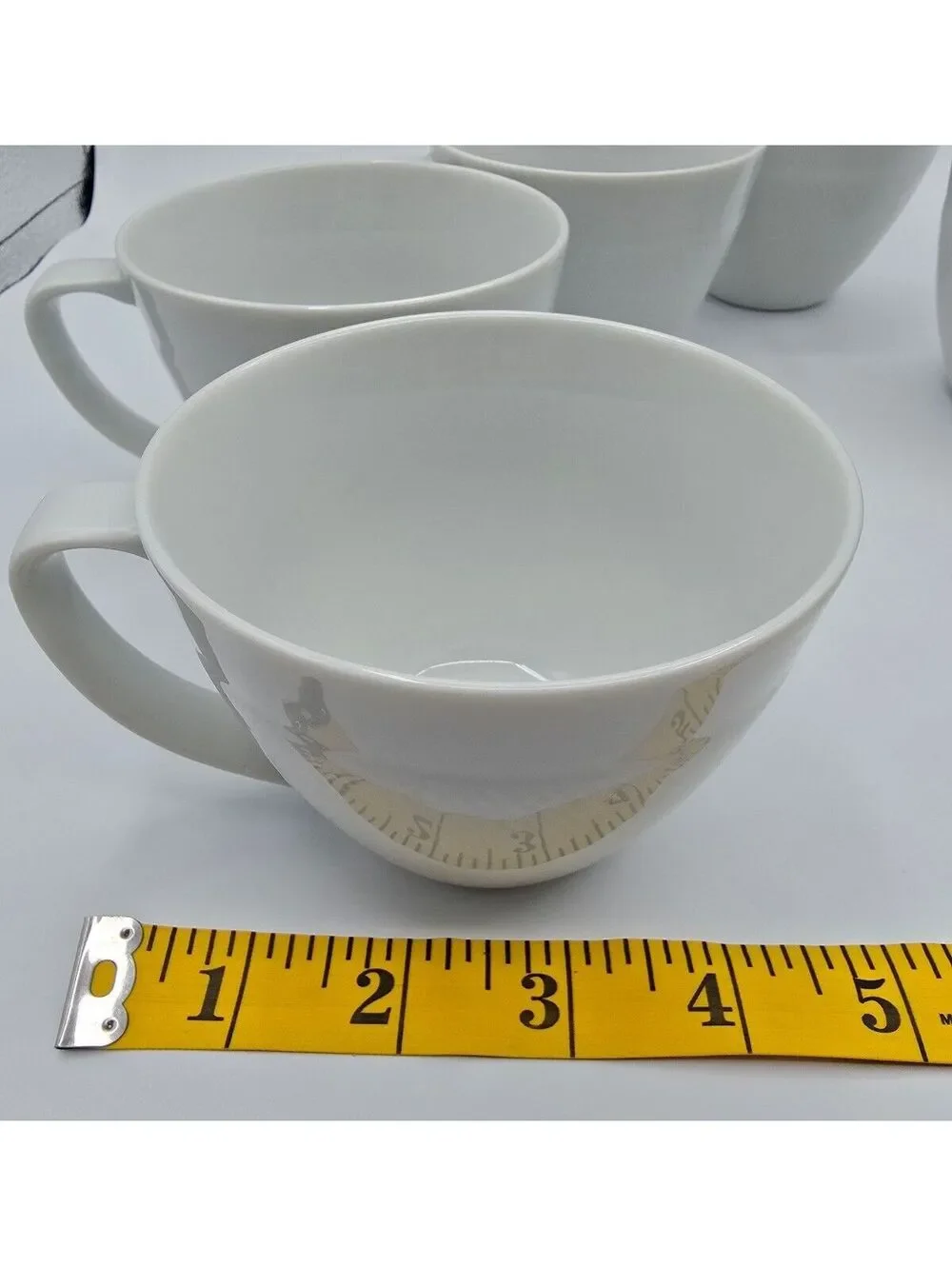 Vintage Pottery Barn Textured White Coffee Tea Cups Set of 7 Made In Japan 2001
